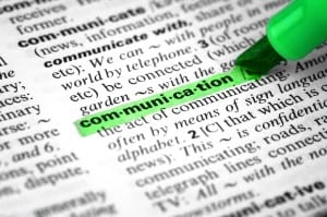 Improve your writing with snappier words. Image of dictionary definition of communication.
