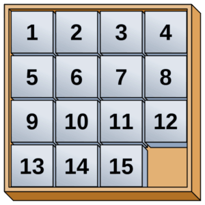 Image of sliding puzzle demonstrating that it's it's easier to move things around than to fit another one in the box. Get your book edited when it's ready, but book your slot now.