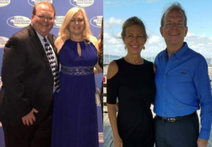 Losing weight for writers is possible with Alan and Angie Thomas. This photo shows their own transformation